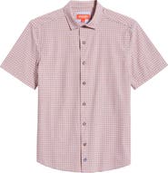 Johnston & Murphy XC+™ Motion Geo Print Short-Sleeve Performance Knit Button-Up Shirt