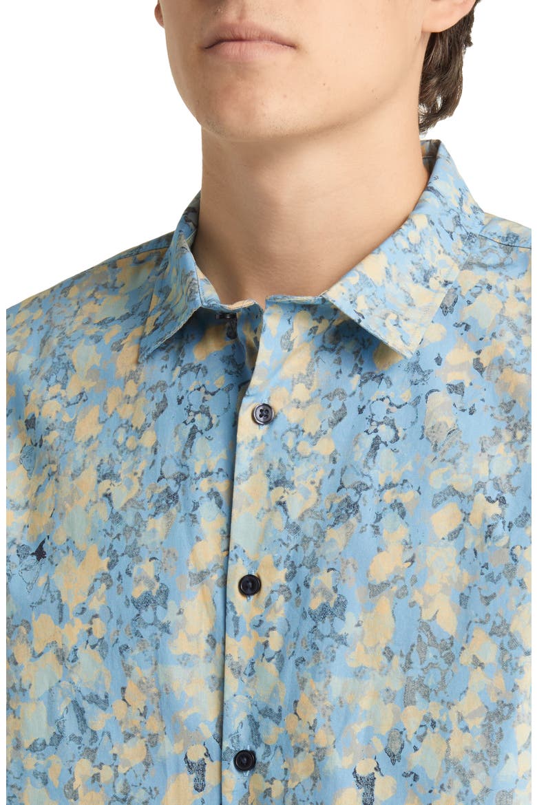 Dot Wash Stretch Short Sleeve Button-Up Shirt, Alternate, color, BLUE DUSK DOT WASH