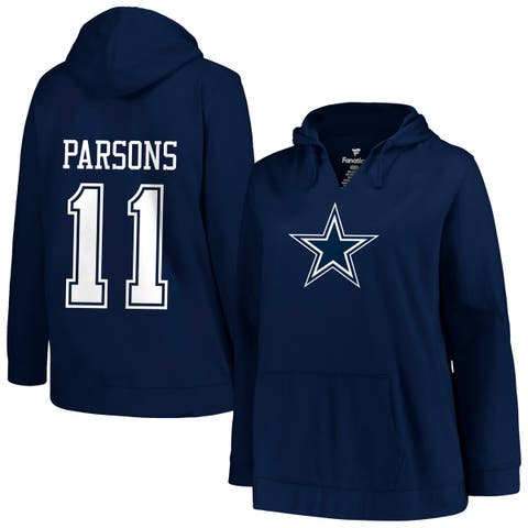 Women's Profile Micah Parsons Navy Dallas Cowboys Plus Size Player Name & Number Pullover Hoodie