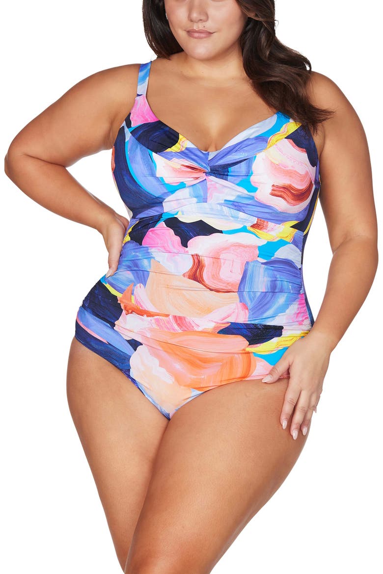 Arte a La Rue Monet D- & DD-Cup One-Piece Underwire Swimsuit, Main, color, PURPLE