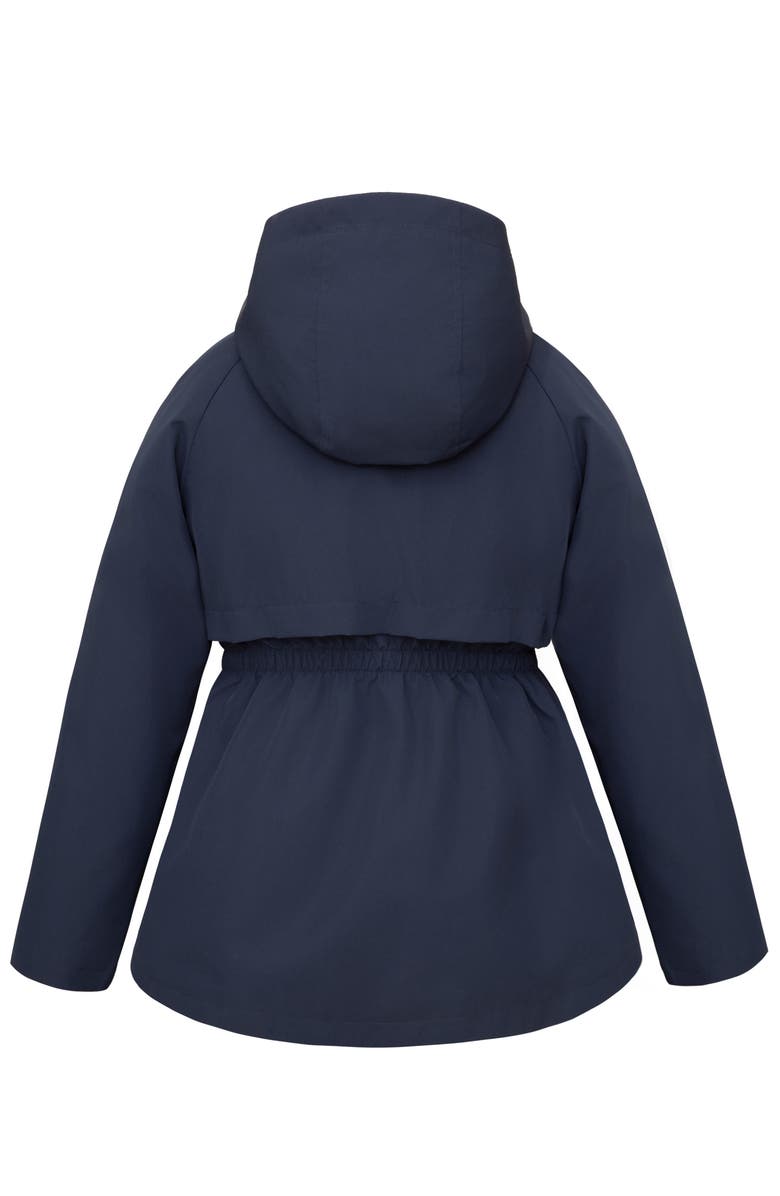 Rokka&Rolla Kids' Trench Coat Hip-Length Hooded Jacket, Alternate, color, Navy