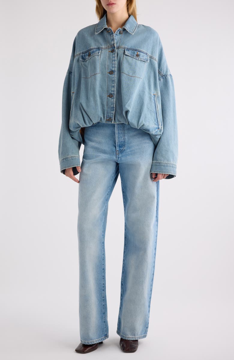 Dries Van Noten Vesto Bubble Hem Denim Jacket, Alternate, color, Denim