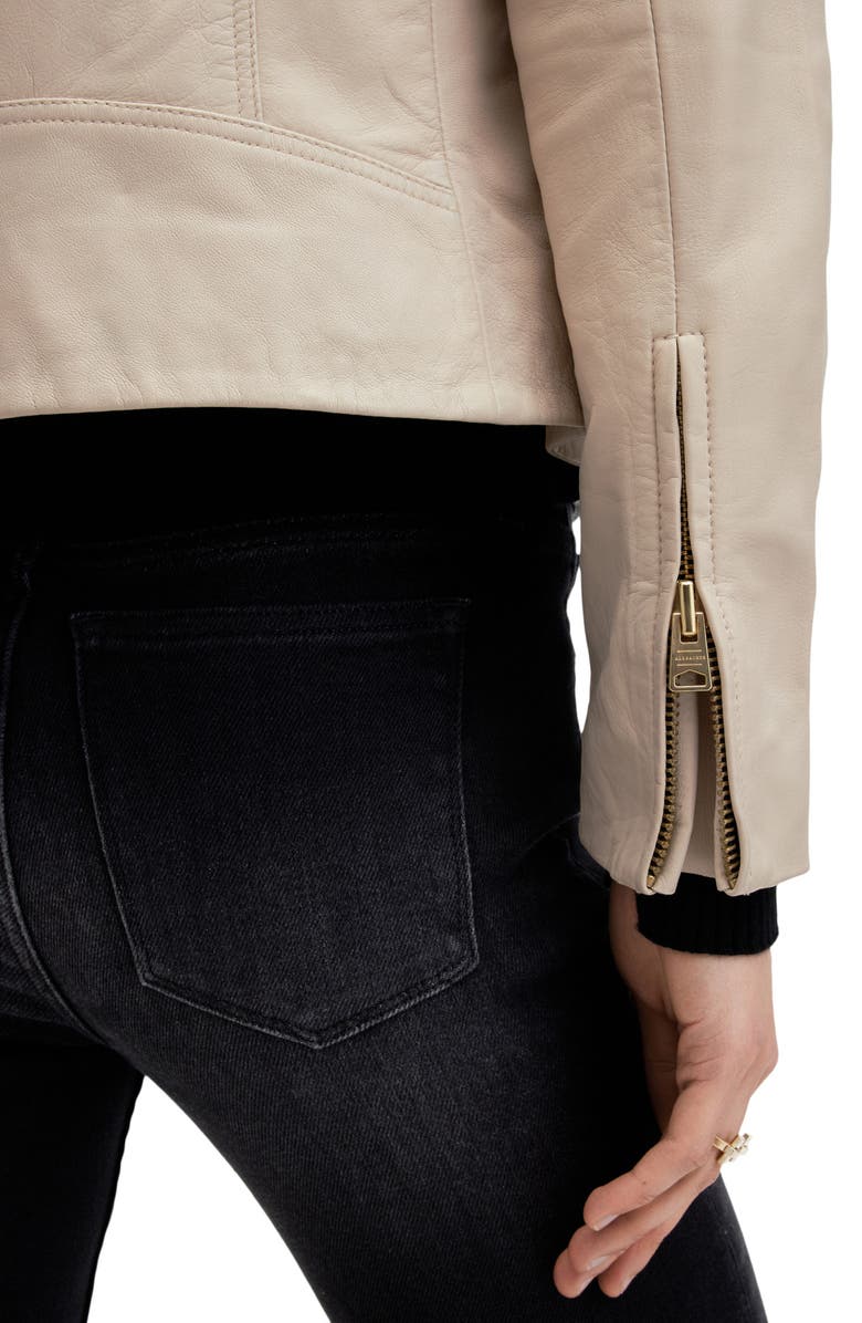 AllSaints Dalby Leather Biker Jacket, Alternate, color, 