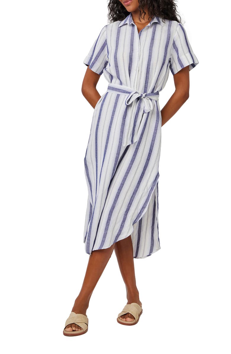 Bella Dahl Stripe Linen Blend Shirtdress, Main, color,