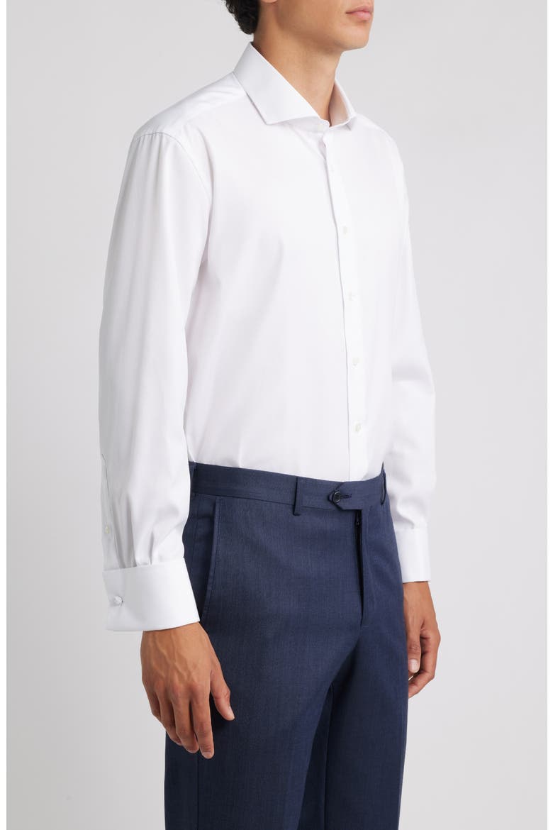Cover Modern Fit Non-Iron French Cuff Cotton Dress Shirt, Alternate, color, WHITE