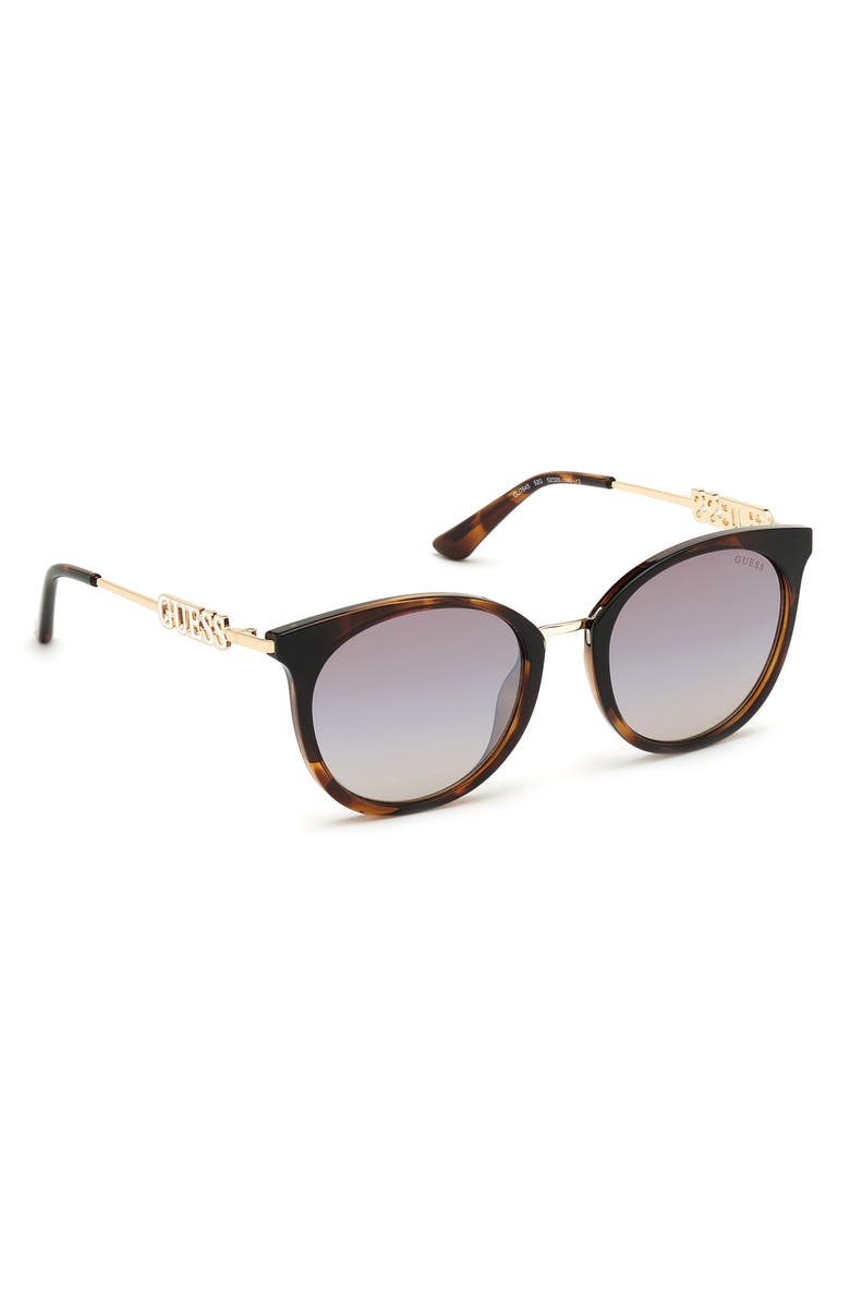 GUESS Round Sunglasses, Alternate, color, Dark Havana / Brown Mirror