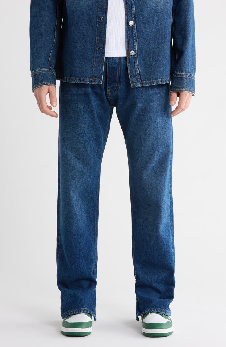 Off-White Zip Tab Detail Skate Jeans, Main, color, Medium Denim Blue