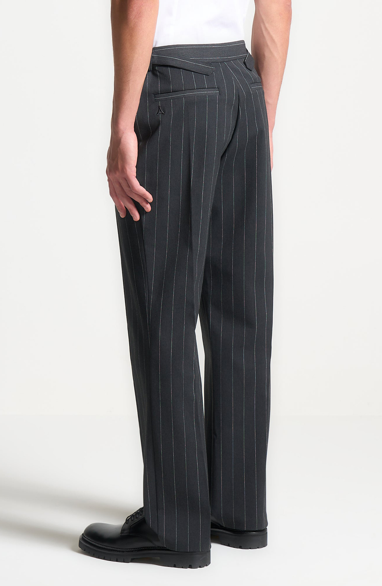 Manière De Voir Joseph Regular Fit Pinstripe Tailored Trousers, Main, color, Grey