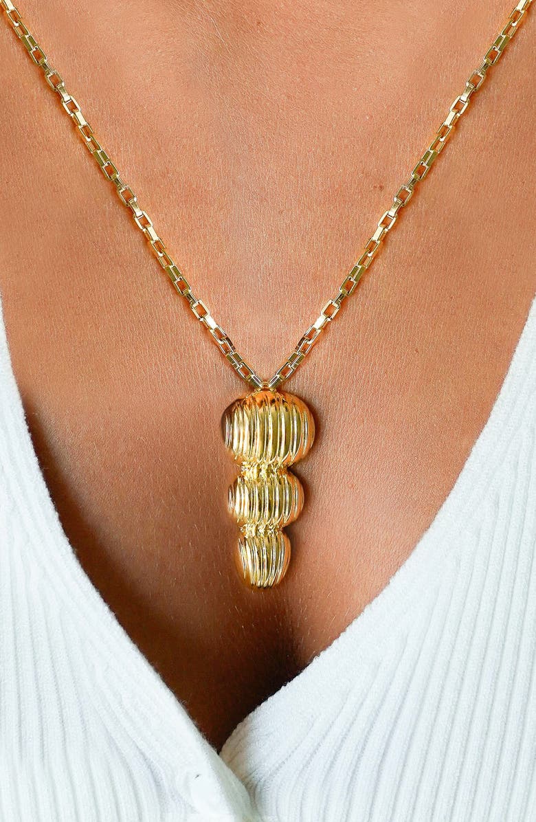 MARLYN SCHIFF Mila Tiered Pendant Necklace, Alternate, color, Gold