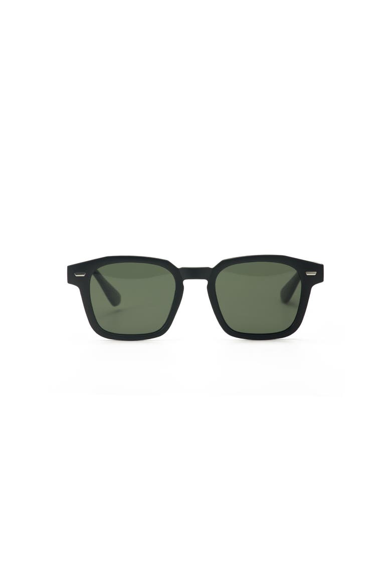 Polarized Vintage Square Sunglasses, Alternate, color, Comfort Black