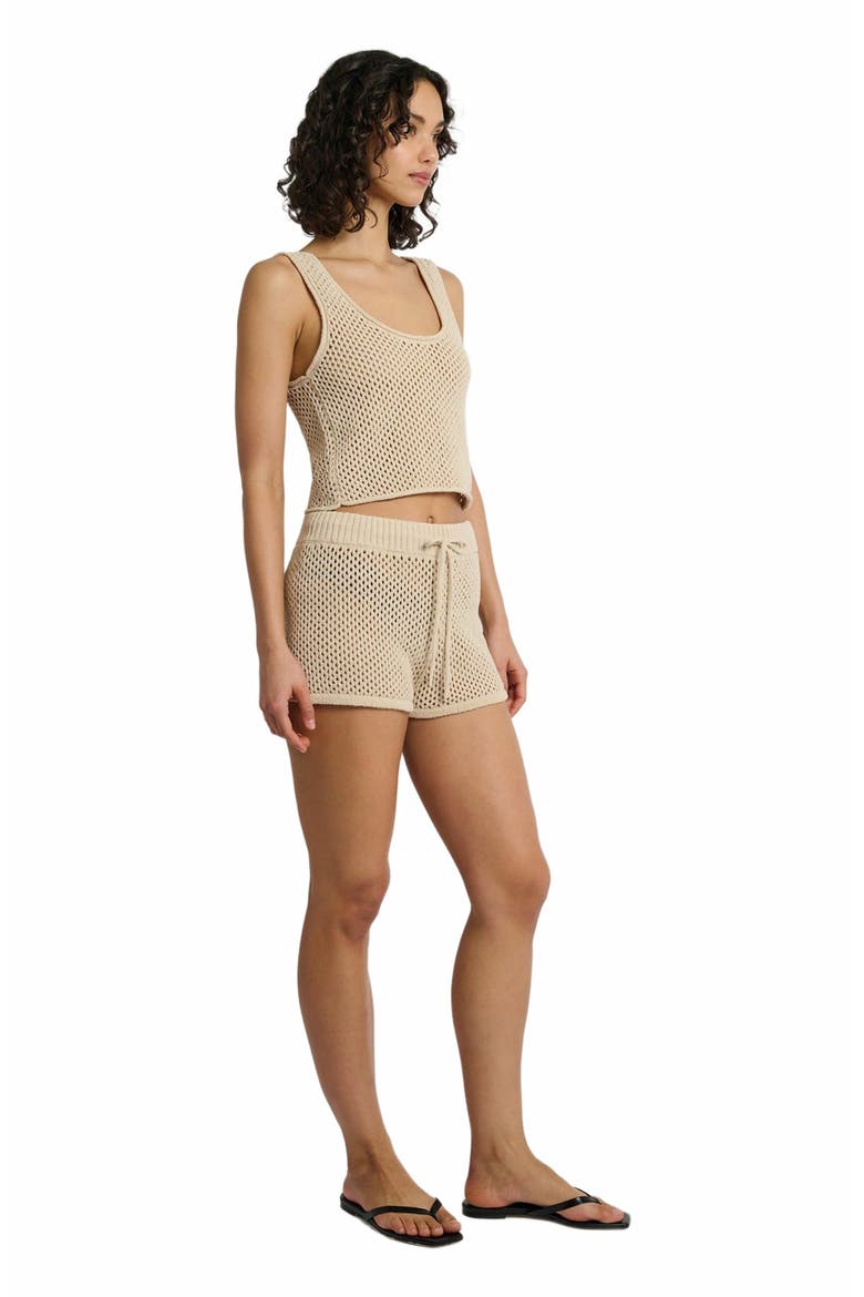 Crochet Knit Scoop Tank, Alternate, color, SANDSHELL