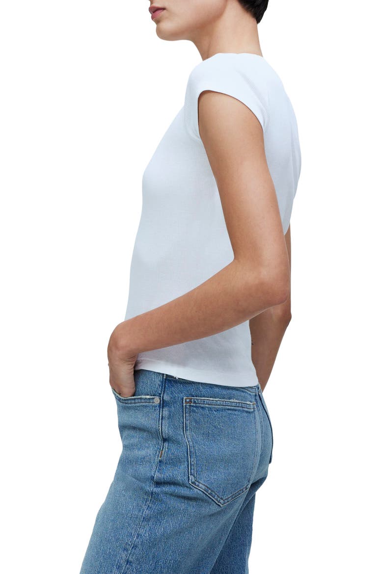 Supima® Cotton Rib T-Shirt, Alternate, color, EYELET WHITE