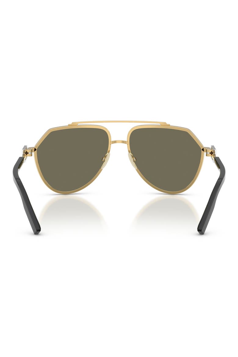 62mm Oversize Pilot Sunglasses, Alternate, color, GOLD / CLEAR YELLOW GOLD