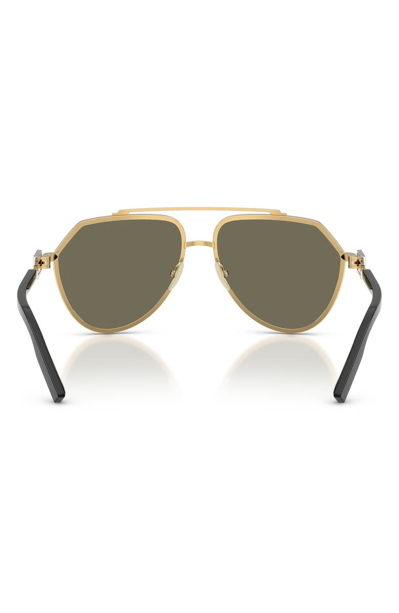 Dolce&Gabbana 62mm Oversize Pilot Sunglasses, Alternate, color, Gold / Clear Yellow Gold