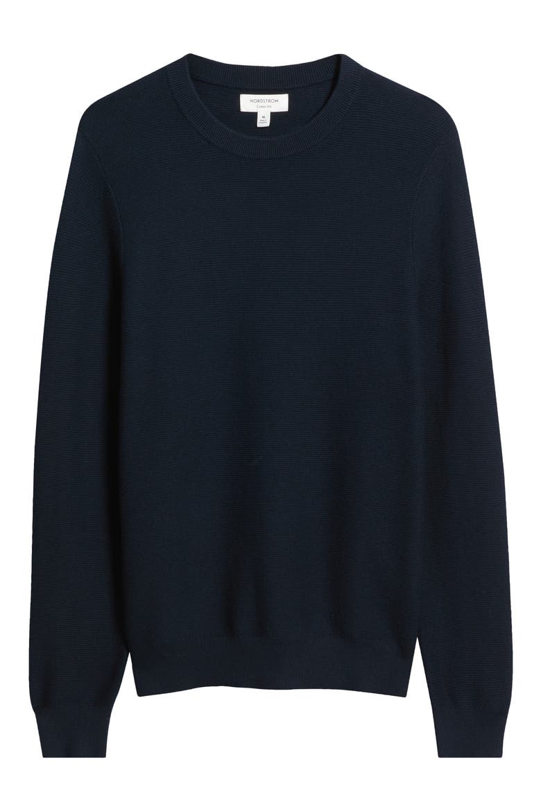 Cotton & Silk Sweater, Alternate, color, NAVY SAPPHIRE