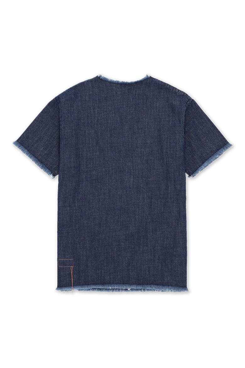 Fringed Oversize T-Shirt Dress, Alternate, color, Indigo Rinse