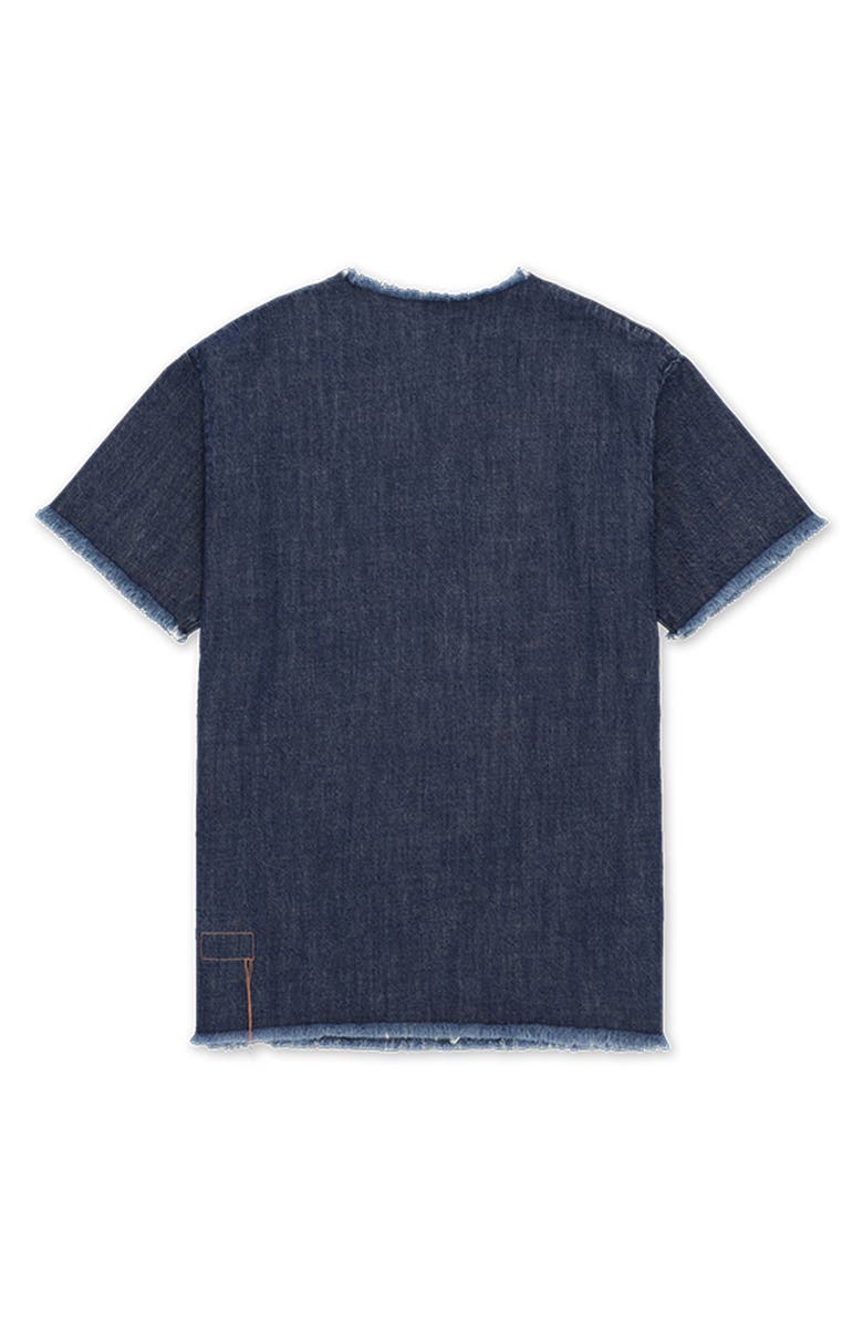 Fortela Fringed Oversize T-Shirt Dress, Alternate, color, Indigo Rinse