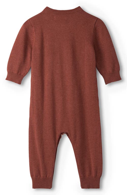 Hatley Sheriff Intarsia Cotton Sweater Romper In Brown