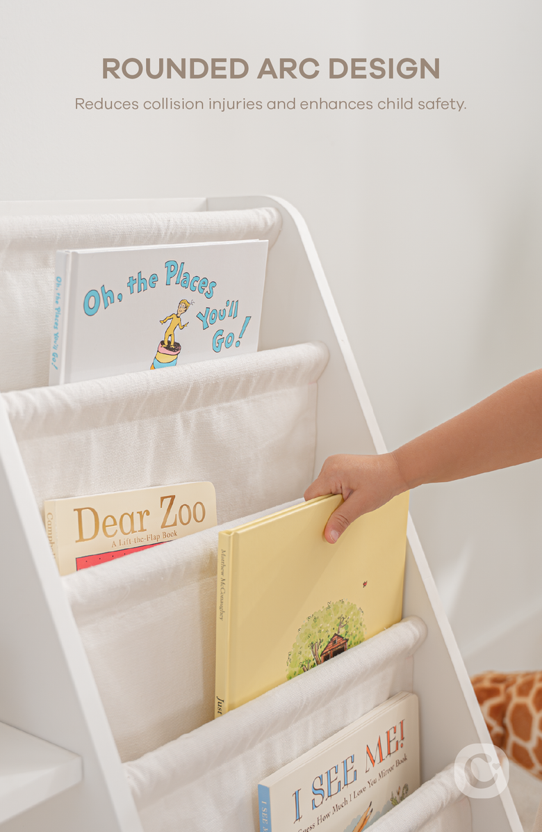 Comfy Cubs Kids Bookshelf, Alternate, color, White