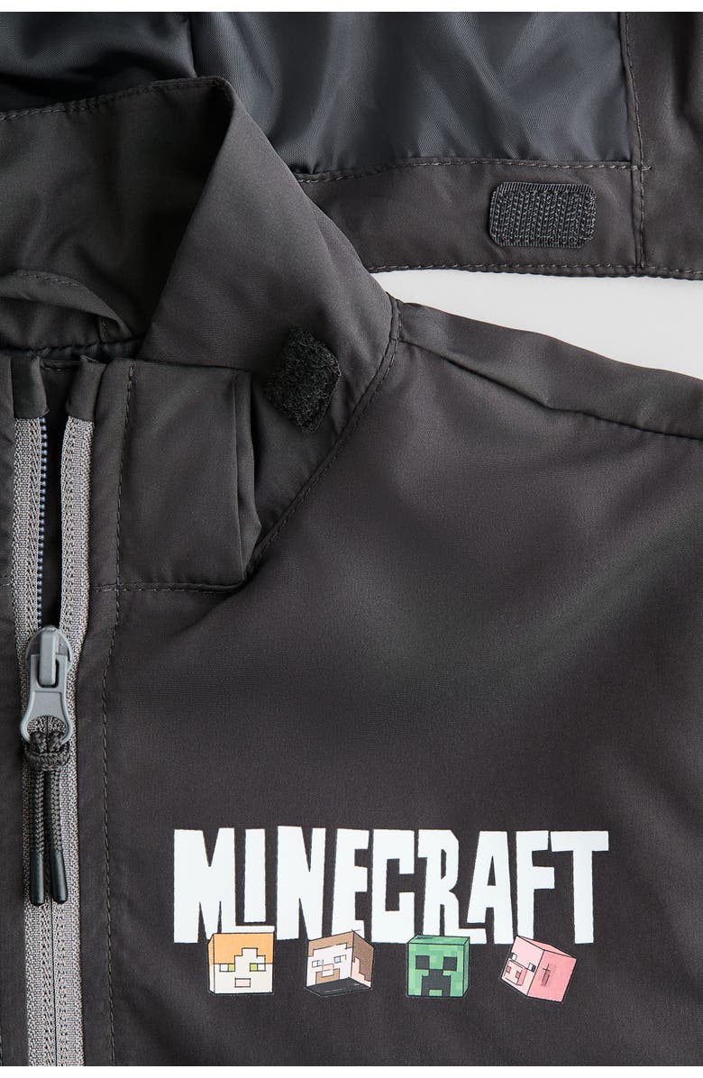 H&M Hooded Windbreaker, Alternate, color, Dark Gray/Minecraft