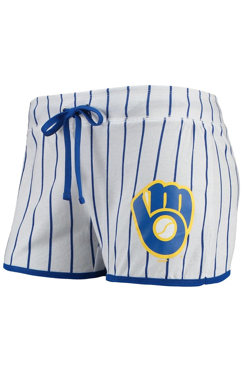 CONCEPTS SPORT Women's Concepts Sport White/Royal Milwaukee Brewers Vigor Sleep Shorts, Main, color, White