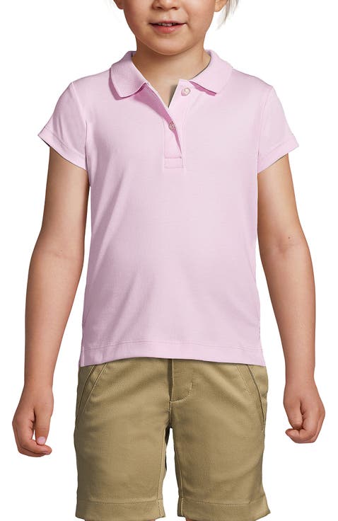 School Uniform Girls Short Sleeve Feminine Fit Interlock Polo Shirt