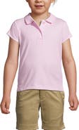 Lands' End School Uniform Girls Short Sleeve Feminine Fit Interlock Polo Shirt