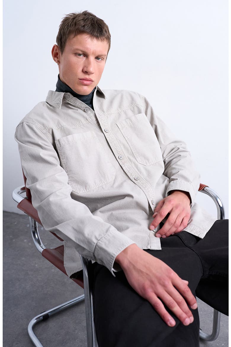 Regular Fit Ripstop Overshirt, Alternate, color, WASHED STONE