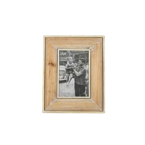 4x6 Inch Antique Edged Picture Frame Metal Wood MDF & Glass