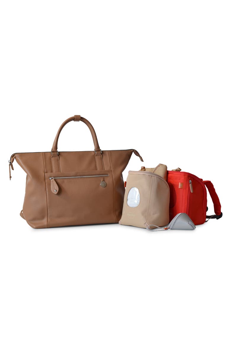 Chiltern Leather Diaper Bag, Alternate, color, MAPLE