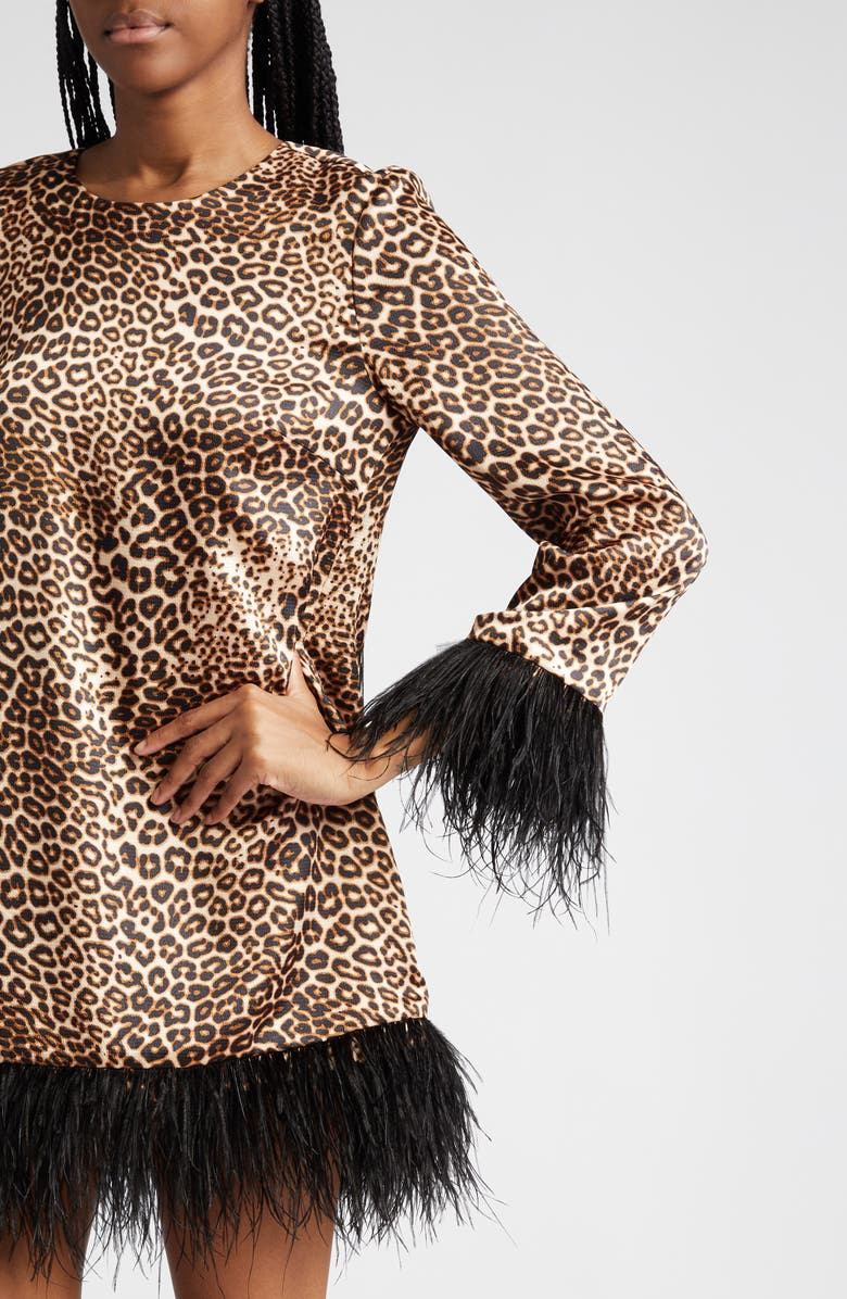 LIKELY Marullo Feather Long Sleeve Dress, Alternate, color, 