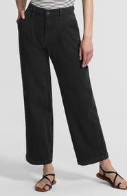 Lands' End High Rise Soft Denim Pleated Wide Leg Trousers