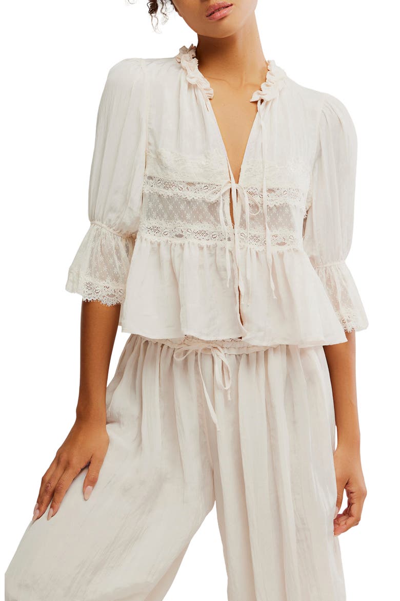 Intimately FP Forever Young Bed Jacket, Main, color, WHITE ALYSSUM