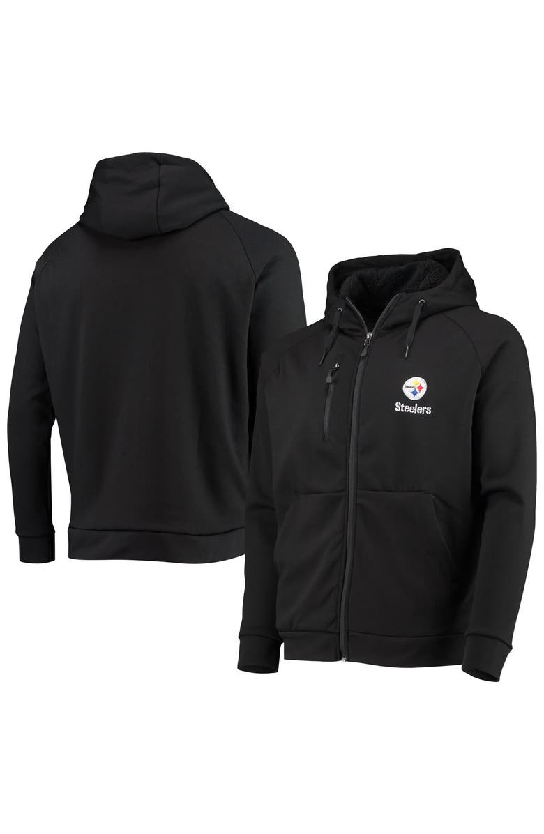 DUNBROOKE Men's Dunbrooke Black Pittsburgh Steelers Shag Tri-Blend Full-Zip Raglan Hoodie, Alternate, color, 