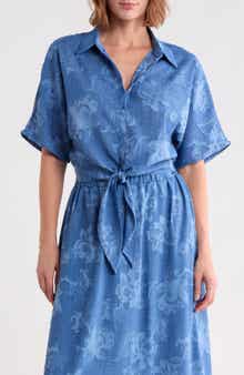 Jacquard Dolman Sleeve Tie Top