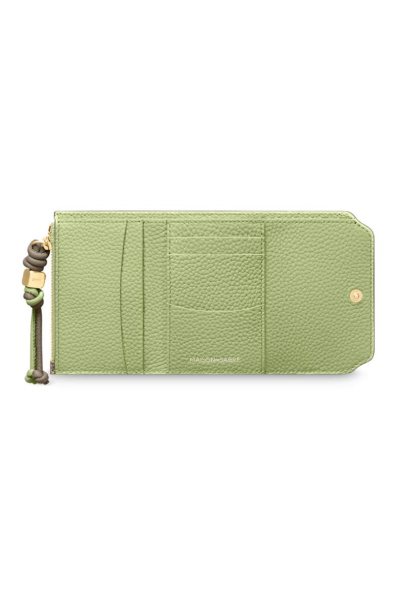Leather Trifold Wallet, Alternate, color, Cashmere Matcha