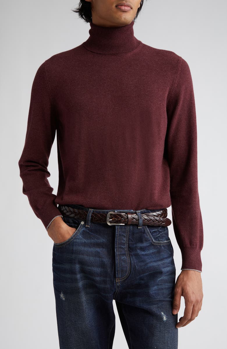 Brunello Cucinelli Cashmere Turtleneck Sweater, Main, color, 
