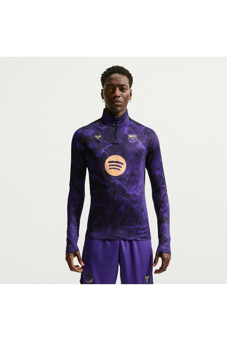 Men's Nike  Black Barcelona 2026/27 Away Strike Drill Dri-FIT Quarter-Zip Top, Main, color, Black