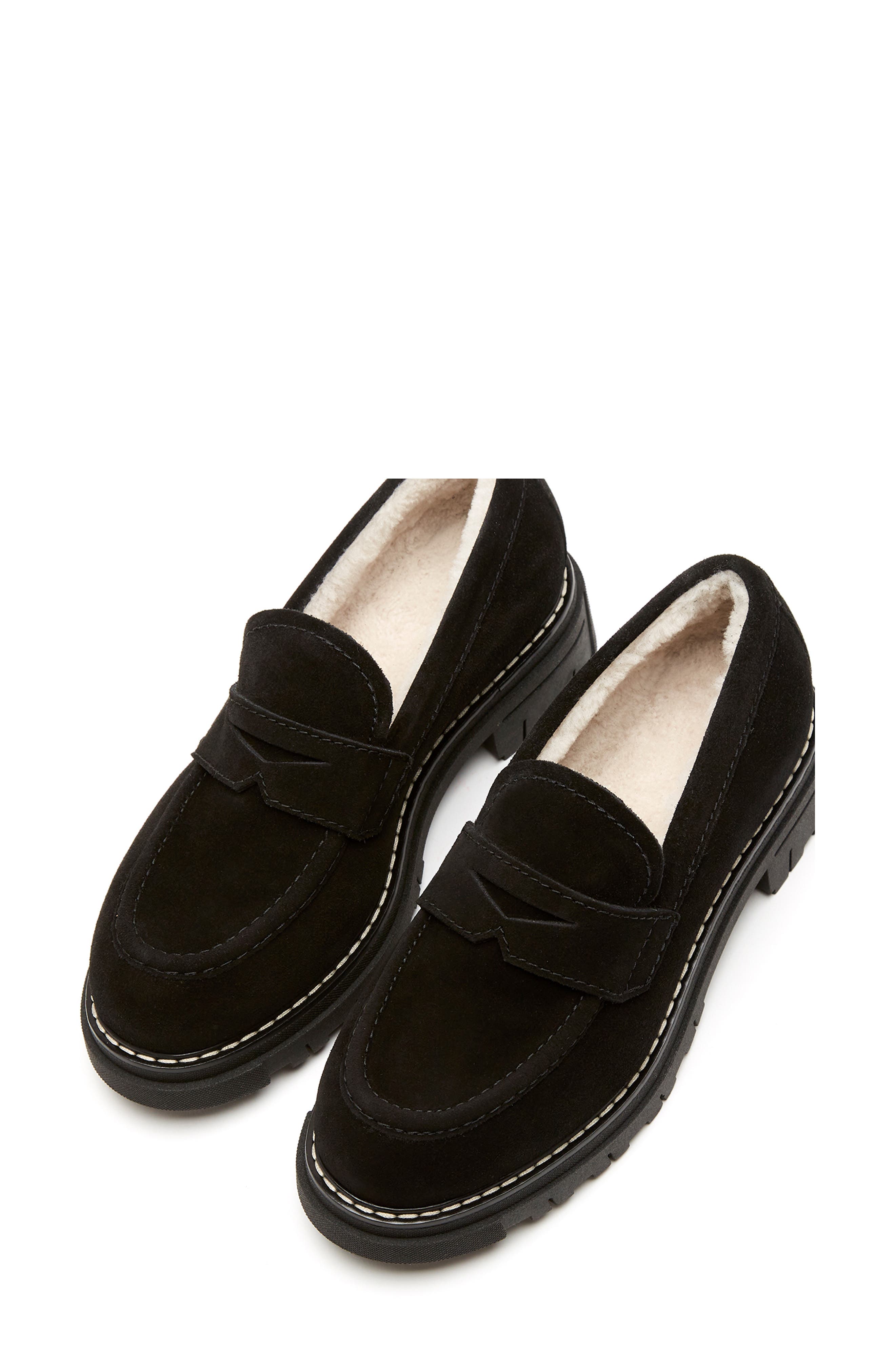 La Canadienne Devin Waterproof Penny Loafer, Alternate, color, Black Suede