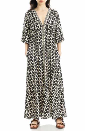 MAX STUDIO Three-Quarter Sleeve Maxi Dress