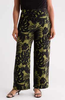 Tropical Print High Waist Wide Leg Palazzo Pants