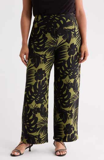 Tropical Print High Waist Wide Leg Palazzo Pants