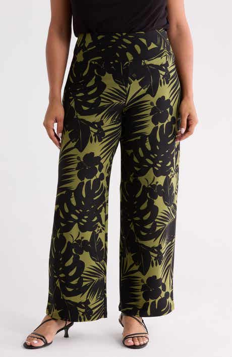 Tropical Print High Waist Wide Leg Palazzo Pants
