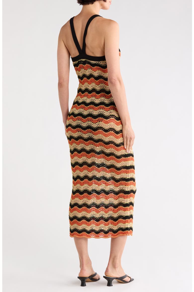Arcadia Open Stitch Dress, Alternate, color, BLACK/ BRUNT OCHRE/ MULTI