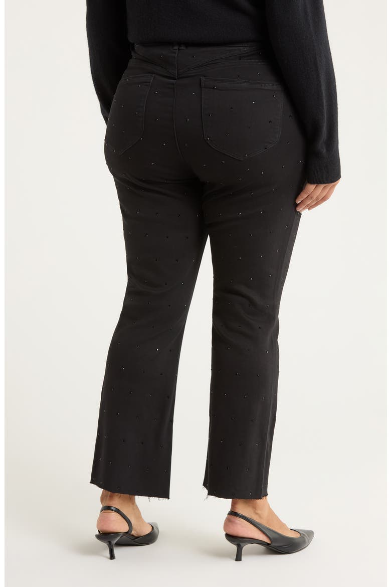 Bennett High Waist Diamante Detail Bootcut Jeans, Alternate, color, BLACK