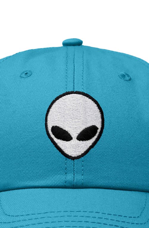 Dalix Alien Embroidered Classic Dad Cap In Teal