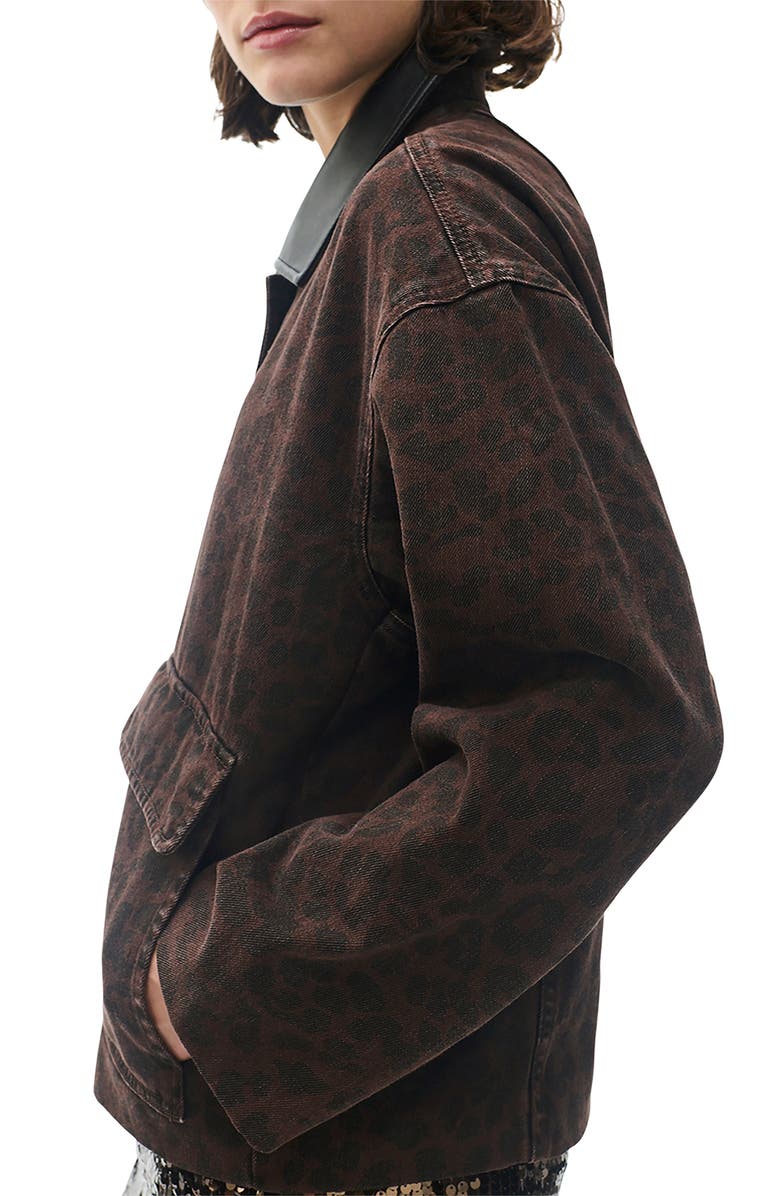 rag & bone Natalia Leopad Print Cotton Jacket, Alternate, color, Espresso/ Leopard Print