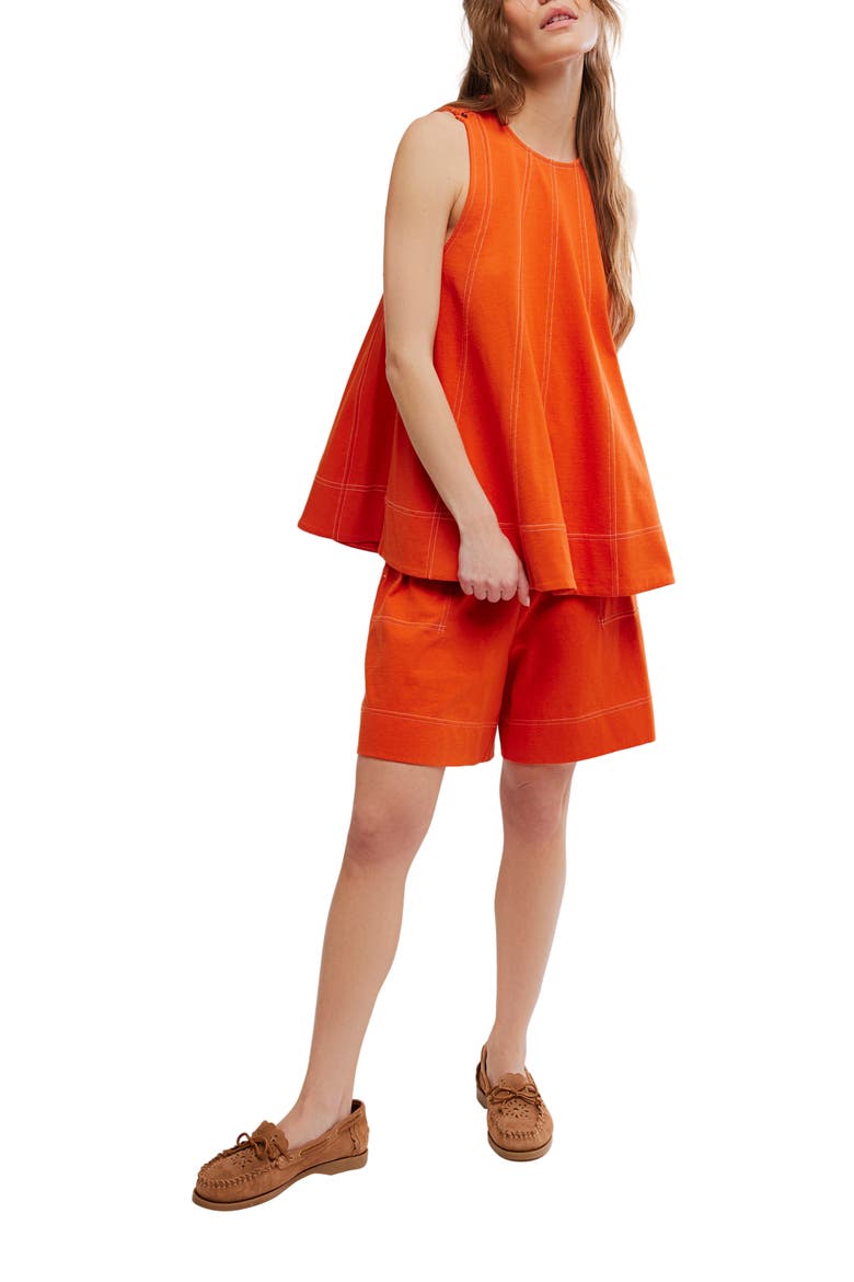 Strada Swing Top & Shorts Set, Main, color, RED SQUASH
