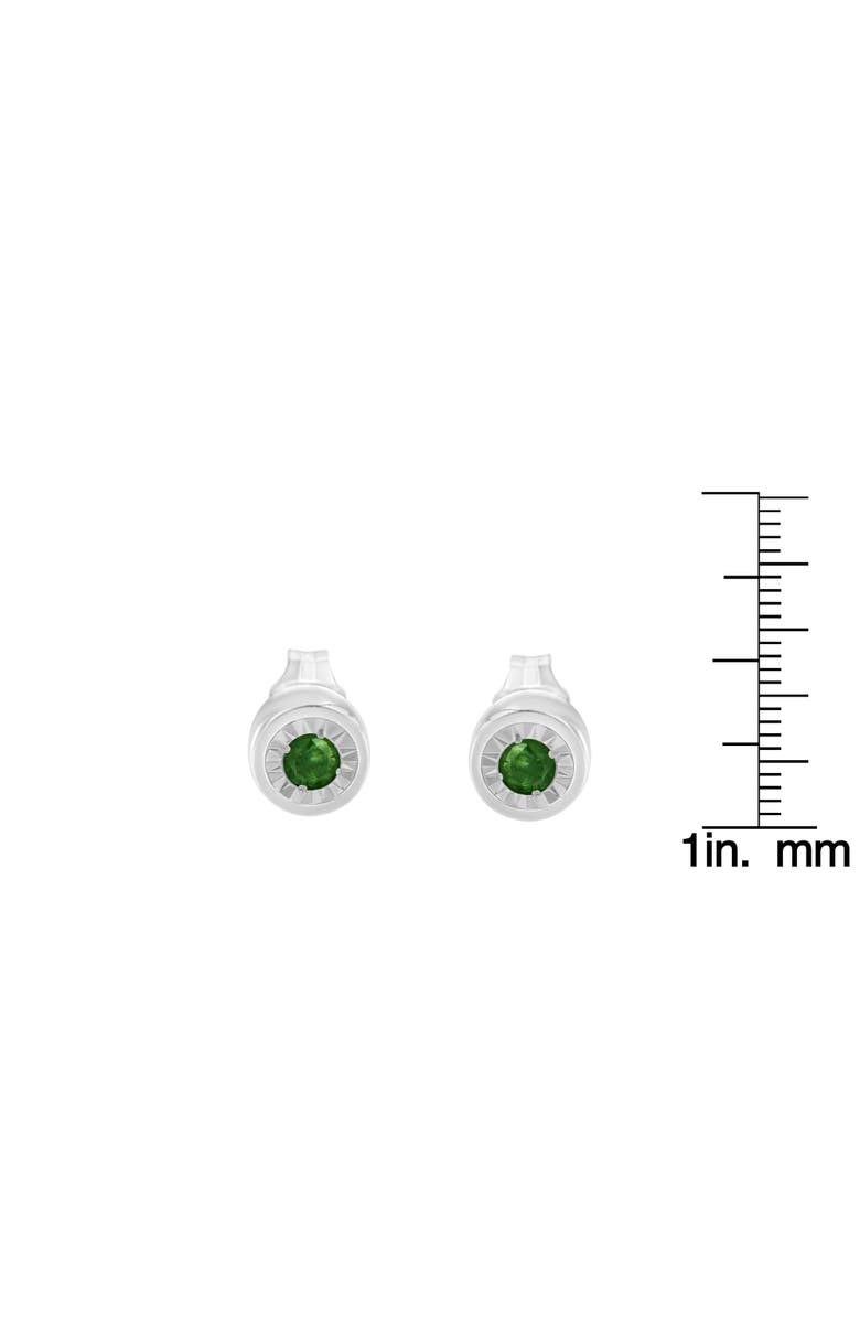 Haus of Brilliance Silver 0.15 Ct Green Diamond Miracle- Stud Earrings, Alternate, color, White
