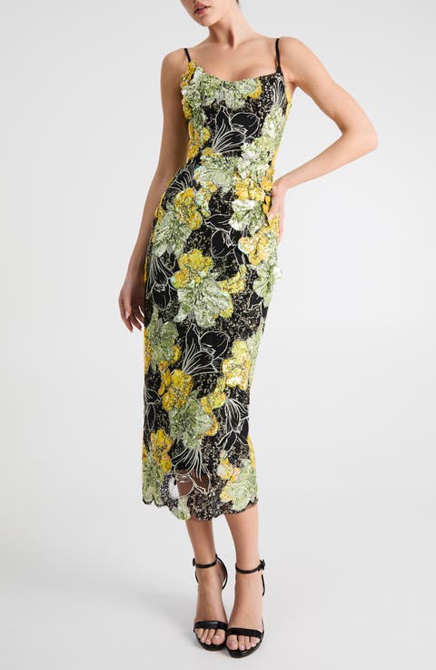 Emilia Sequin Sleeveless Midi Dress